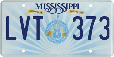 MS license plate LVT373