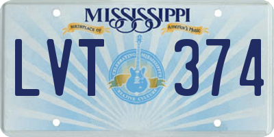 MS license plate LVT374