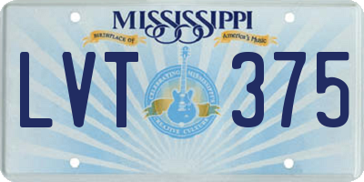 MS license plate LVT375