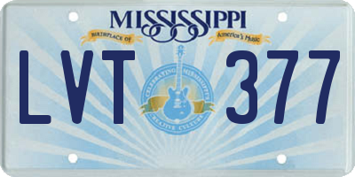 MS license plate LVT377
