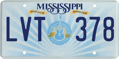 MS license plate LVT378