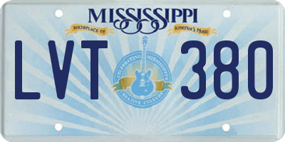 MS license plate LVT380