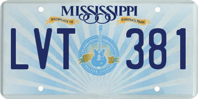 MS license plate LVT381