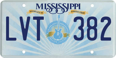MS license plate LVT382