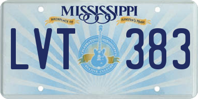MS license plate LVT383