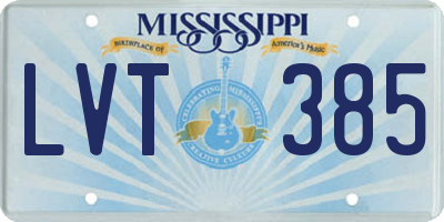 MS license plate LVT385
