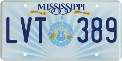 MS license plate LVT389