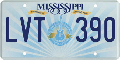 MS license plate LVT390