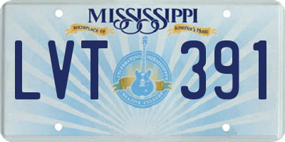 MS license plate LVT391