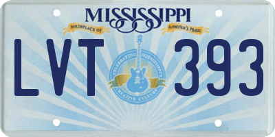 MS license plate LVT393