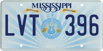 MS license plate LVT396