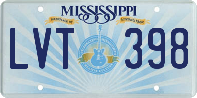 MS license plate LVT398