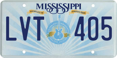 MS license plate LVT405