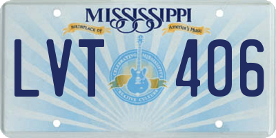 MS license plate LVT406
