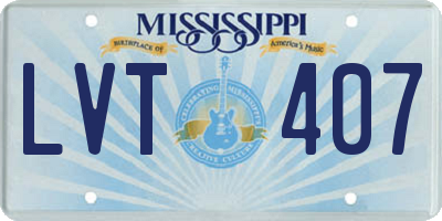 MS license plate LVT407
