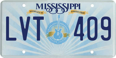 MS license plate LVT409