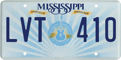 MS license plate LVT410