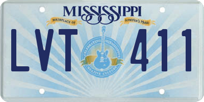 MS license plate LVT411