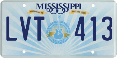 MS license plate LVT413