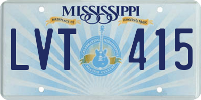 MS license plate LVT415