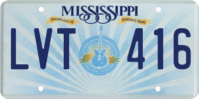 MS license plate LVT416
