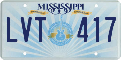 MS license plate LVT417