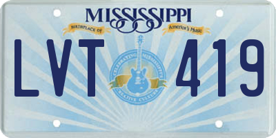 MS license plate LVT419
