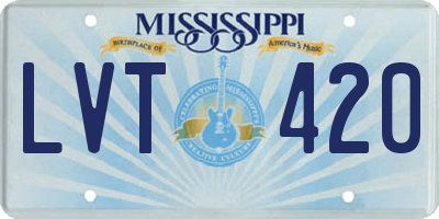 MS license plate LVT420