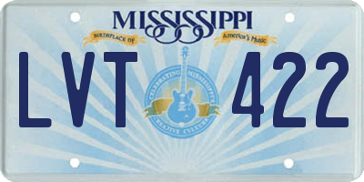 MS license plate LVT422