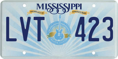 MS license plate LVT423
