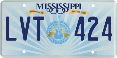 MS license plate LVT424