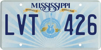 MS license plate LVT426