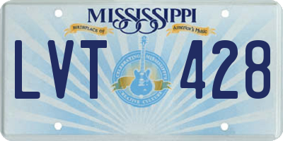 MS license plate LVT428