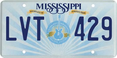 MS license plate LVT429