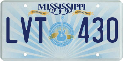 MS license plate LVT430