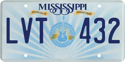 MS license plate LVT432