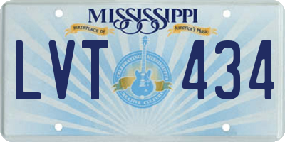 MS license plate LVT434