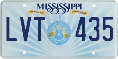 MS license plate LVT435
