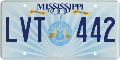 MS license plate LVT442