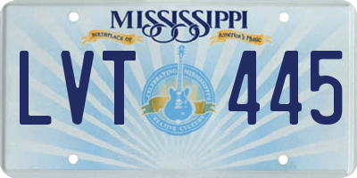 MS license plate LVT445