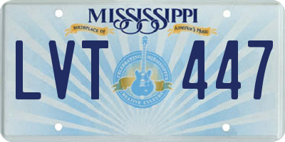 MS license plate LVT447