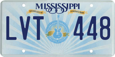 MS license plate LVT448
