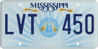 MS license plate LVT450