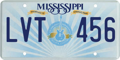 MS license plate LVT456