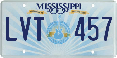 MS license plate LVT457
