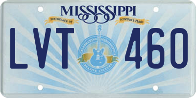 MS license plate LVT460