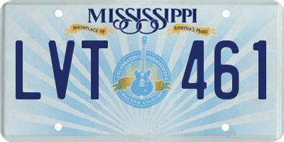 MS license plate LVT461