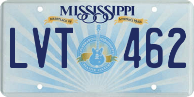 MS license plate LVT462