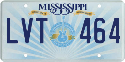 MS license plate LVT464