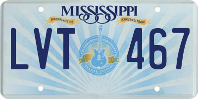 MS license plate LVT467